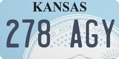 KS license plate 278AGY