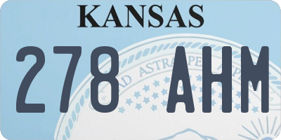 KS license plate 278AHM
