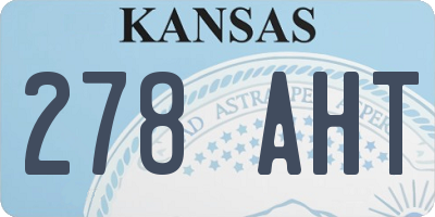 KS license plate 278AHT