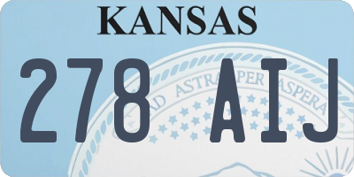 KS license plate 278AIJ