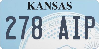 KS license plate 278AIP