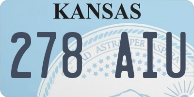 KS license plate 278AIU