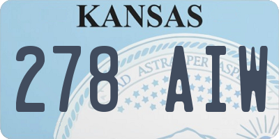KS license plate 278AIW