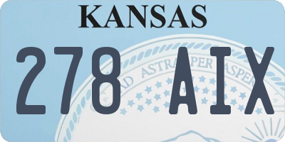 KS license plate 278AIX