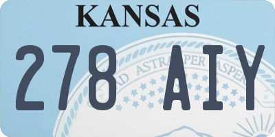 KS license plate 278AIY