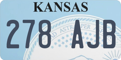 KS license plate 278AJB