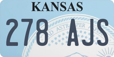KS license plate 278AJS