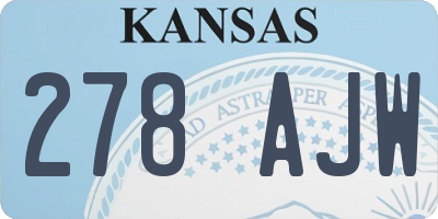 KS license plate 278AJW