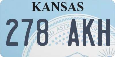 KS license plate 278AKH