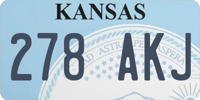 KS license plate 278AKJ
