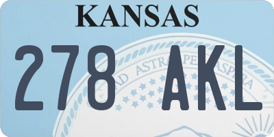 KS license plate 278AKL
