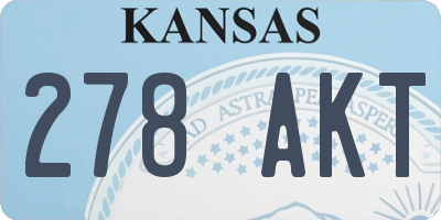 KS license plate 278AKT