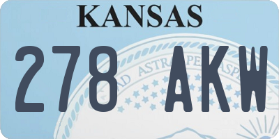 KS license plate 278AKW