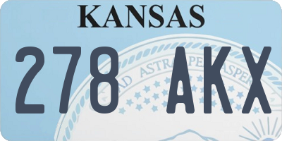 KS license plate 278AKX