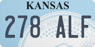 KS license plate 278ALF