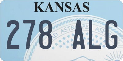 KS license plate 278ALG