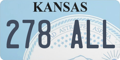 KS license plate 278ALL