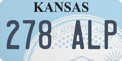 KS license plate 278ALP