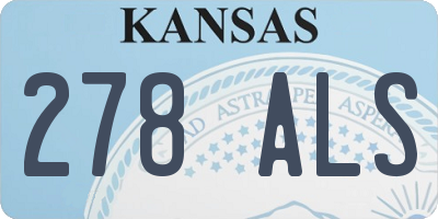 KS license plate 278ALS