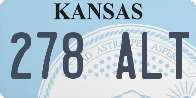 KS license plate 278ALT