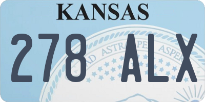 KS license plate 278ALX