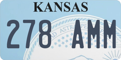 KS license plate 278AMM