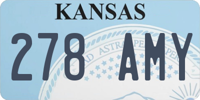 KS license plate 278AMY