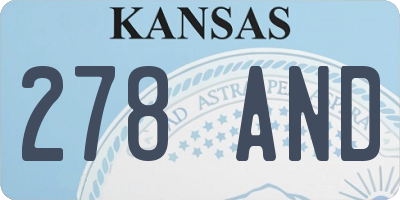 KS license plate 278AND