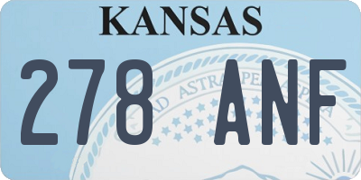KS license plate 278ANF