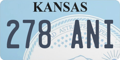 KS license plate 278ANI