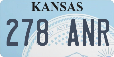 KS license plate 278ANR