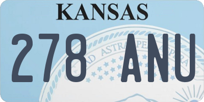 KS license plate 278ANU