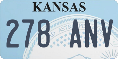 KS license plate 278ANV