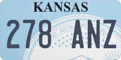 KS license plate 278ANZ