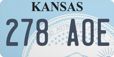 KS license plate 278AOE