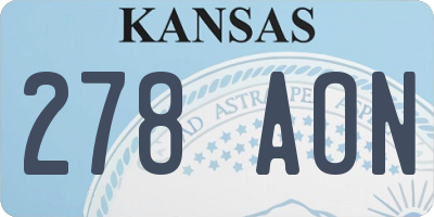 KS license plate 278AON