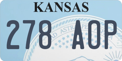 KS license plate 278AOP