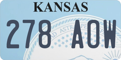 KS license plate 278AOW