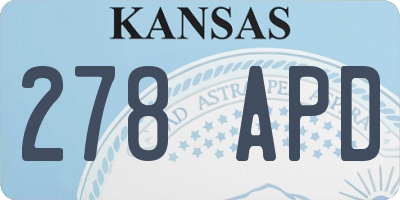 KS license plate 278APD