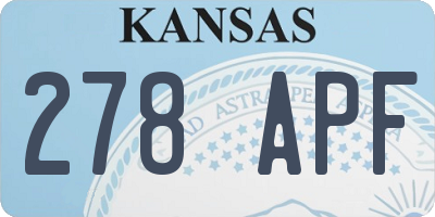 KS license plate 278APF