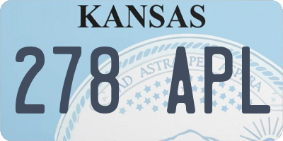 KS license plate 278APL