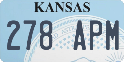 KS license plate 278APM