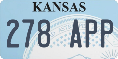 KS license plate 278APP