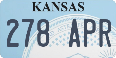 KS license plate 278APR