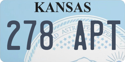 KS license plate 278APT