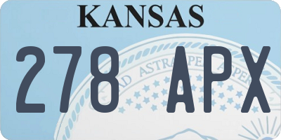 KS license plate 278APX