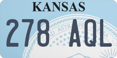 KS license plate 278AQL