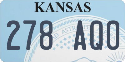KS license plate 278AQO