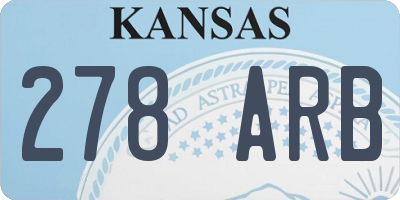 KS license plate 278ARB