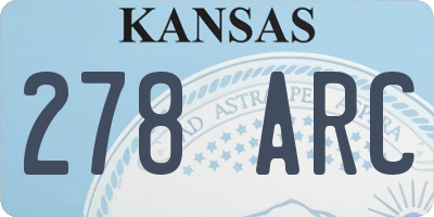 KS license plate 278ARC
